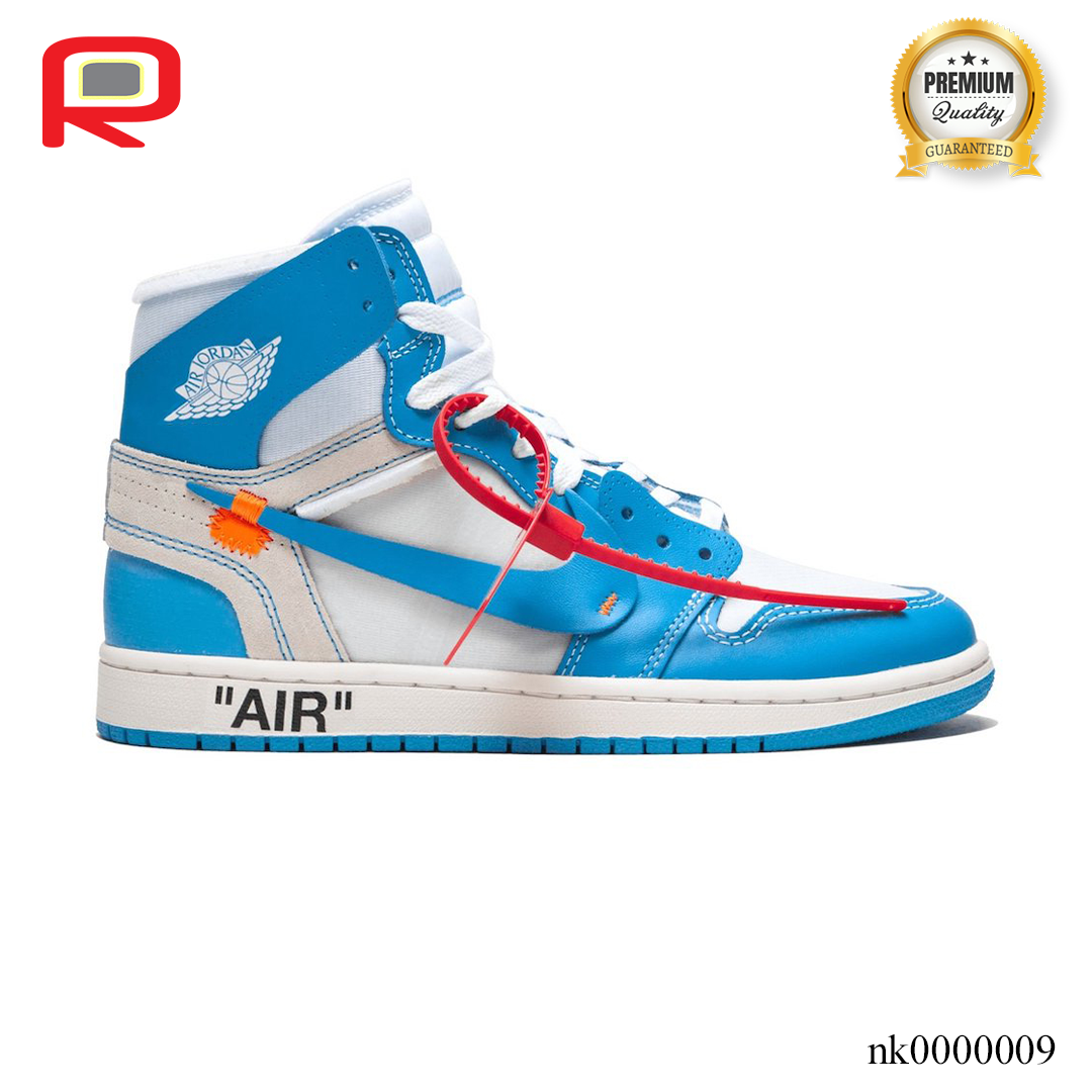 OW x AJ 1 High OG UNC Shoes Sneakers – nk0000009 image 0