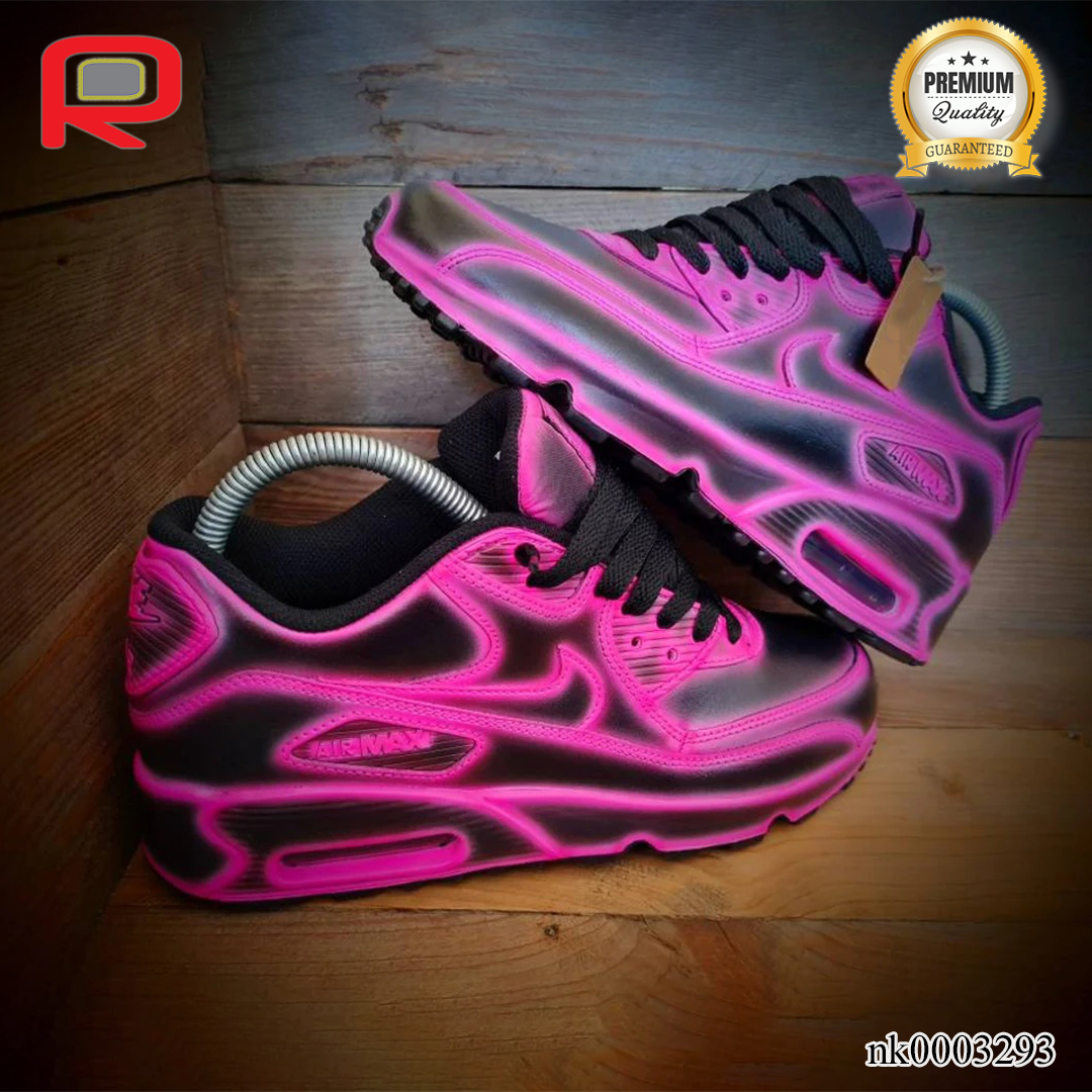 AM 90 Neon Pink Cartoon Custom Shoes Sneakers - nk0003293 image 1