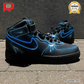 AF 1 High Neon Blue-White Drip Custom Shoes Sneakers - nk0002957 image 2