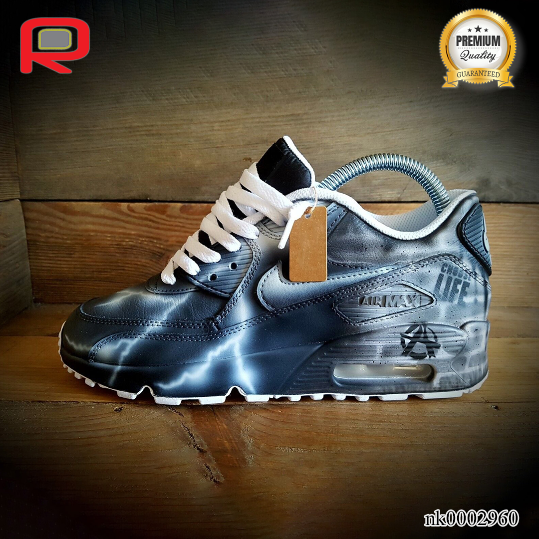 AM 90 Grey Brick Art Custom Shoes Sneakers - nk0002960 image 1