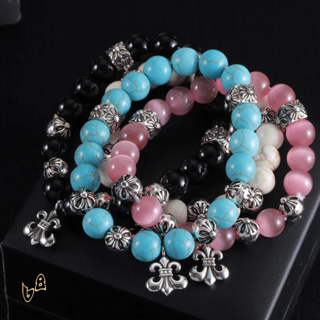CH Beaded Cross Flower Bracelet - CH0071 image 4