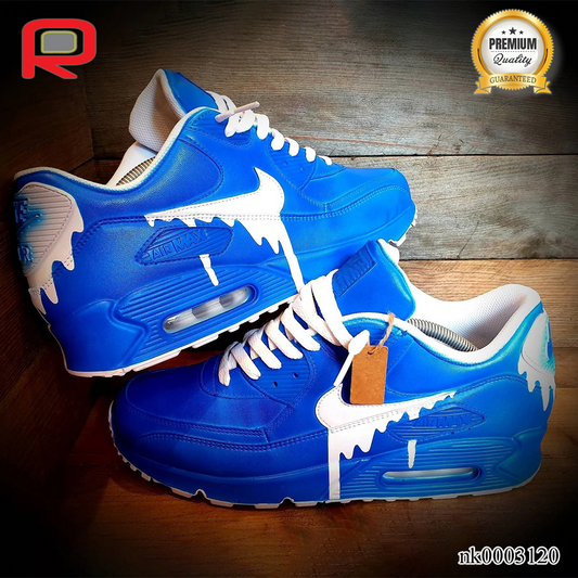 AM 90 Classic Drip-Blue Custom Shoes Sneakers - nk0003120 image 2