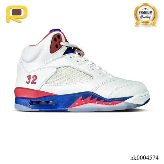 AJ 5 White Blue Red Shoes Sneaker - nk0004574 image 0