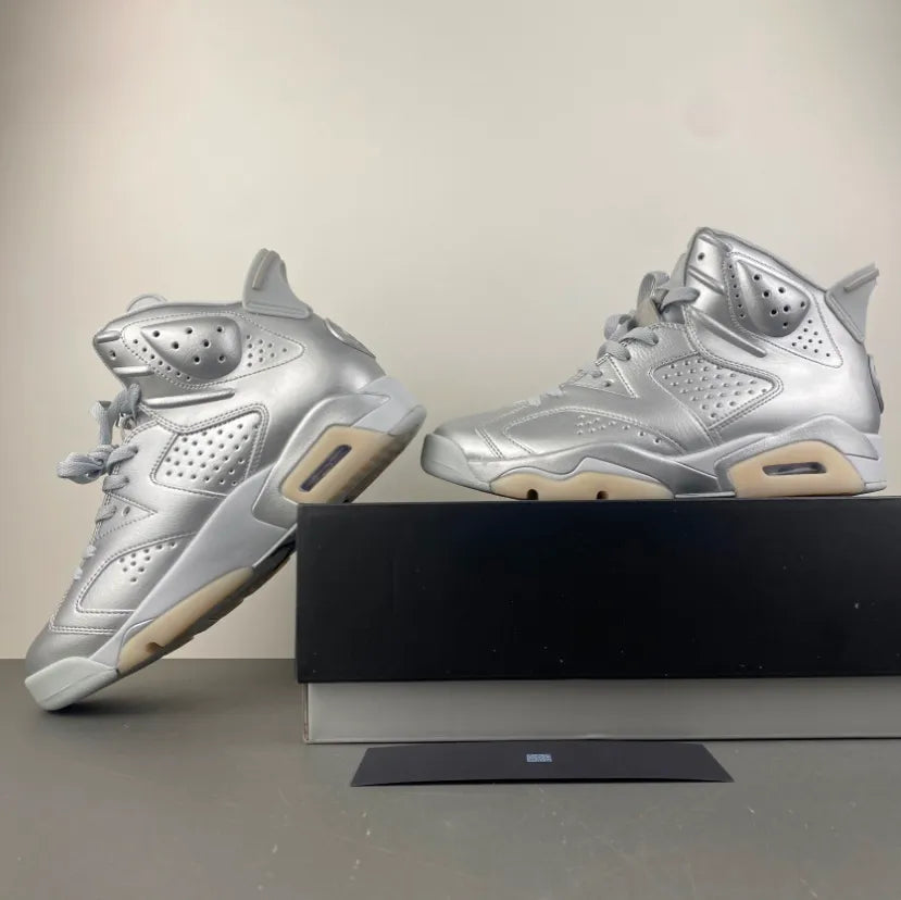 PSG x AJ 6 Metallic Silver Shoes Sneakers - nk0004782 image 8