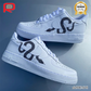AF 1 Black Snake Custom Shoes Sneakers - nk0002648 image 2