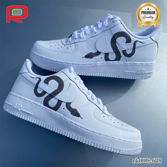 AF 1 Black Snake Custom Shoes Sneakers - nk0002648 image 2
