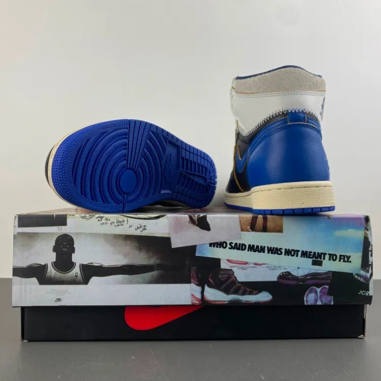 Fragment x Union LA x AJ 1 High OG Sport Royal Shoes Sneakers – nk0004748 image 7