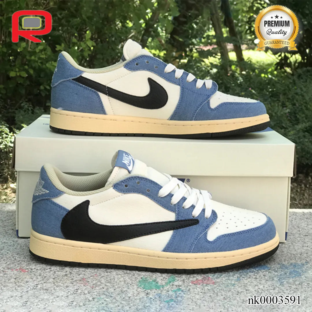 AJ 1 Low OG Black/Blue Shoes Sneakers - nk0003591 image 2