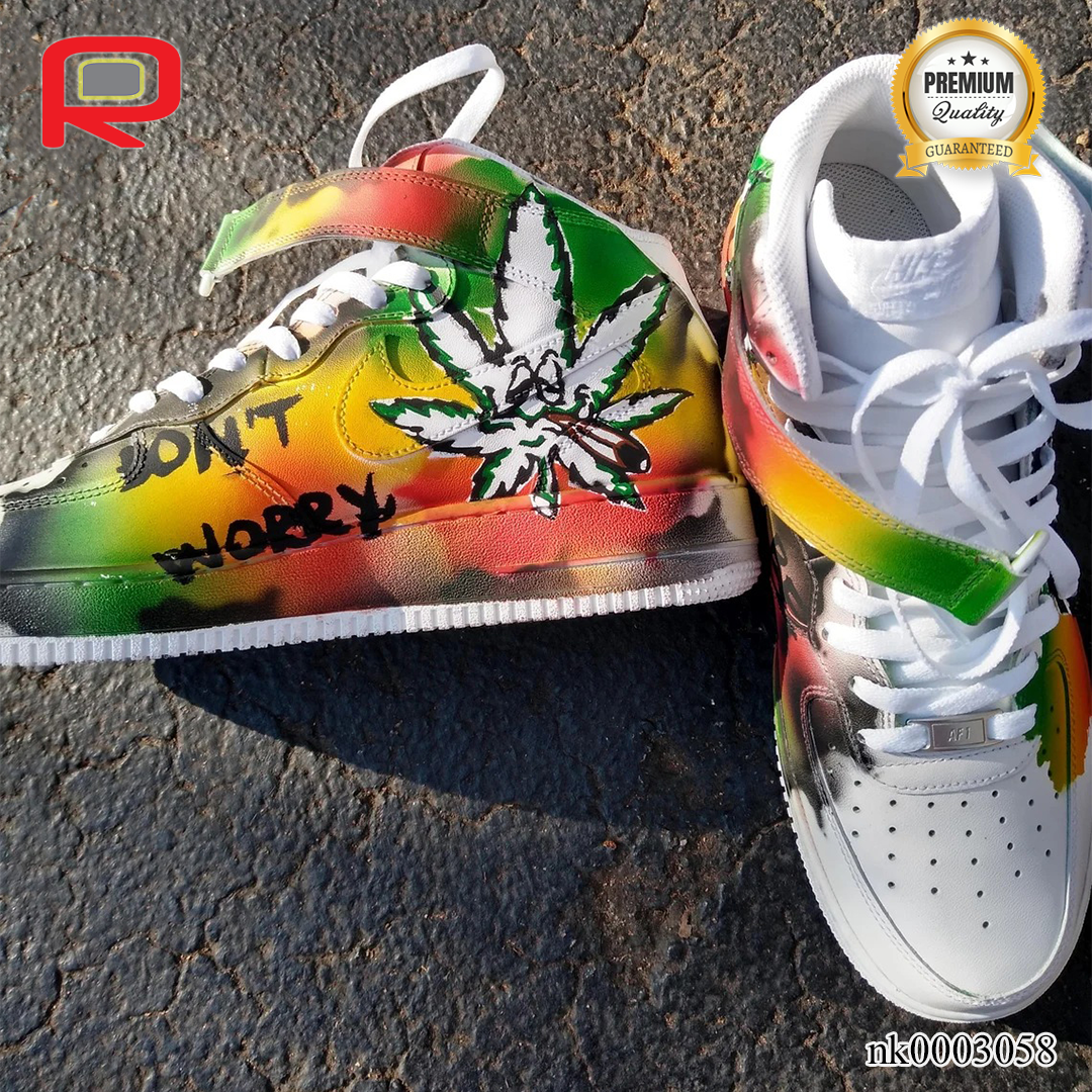 AF 1 Mid Rasta Love Custom Shoes Sneakers - nk0003058 image 2
