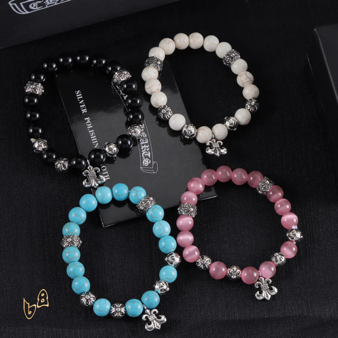 CH Beaded Cross Flower Bracelet - CH0071 image 2