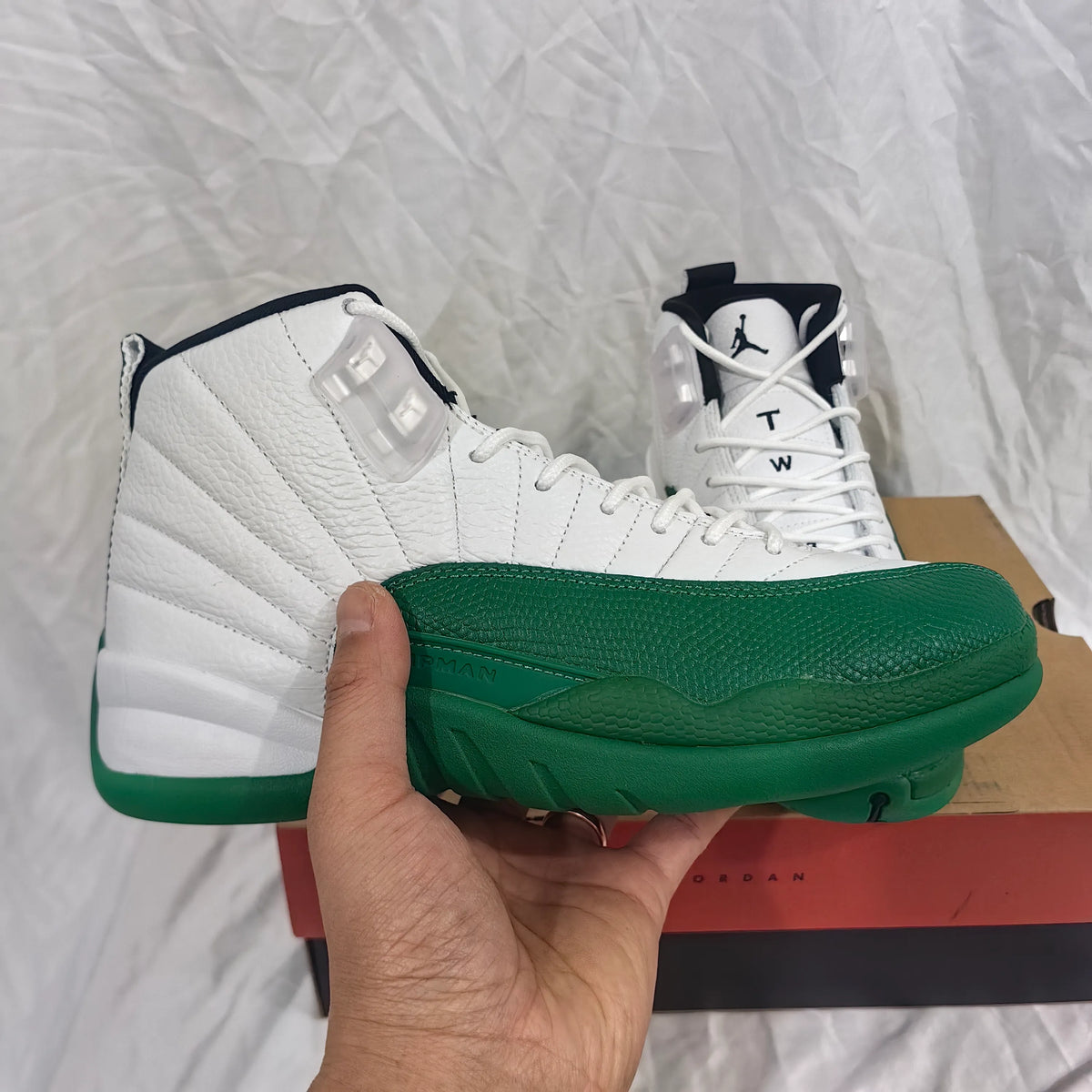 AJ 12 Bucks White Green Shoes Sneakers - nk0004699 image 17