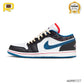 AJ 1 Low SE Black Industrial Blue Shoes Sneakers - nk0003327 image 1