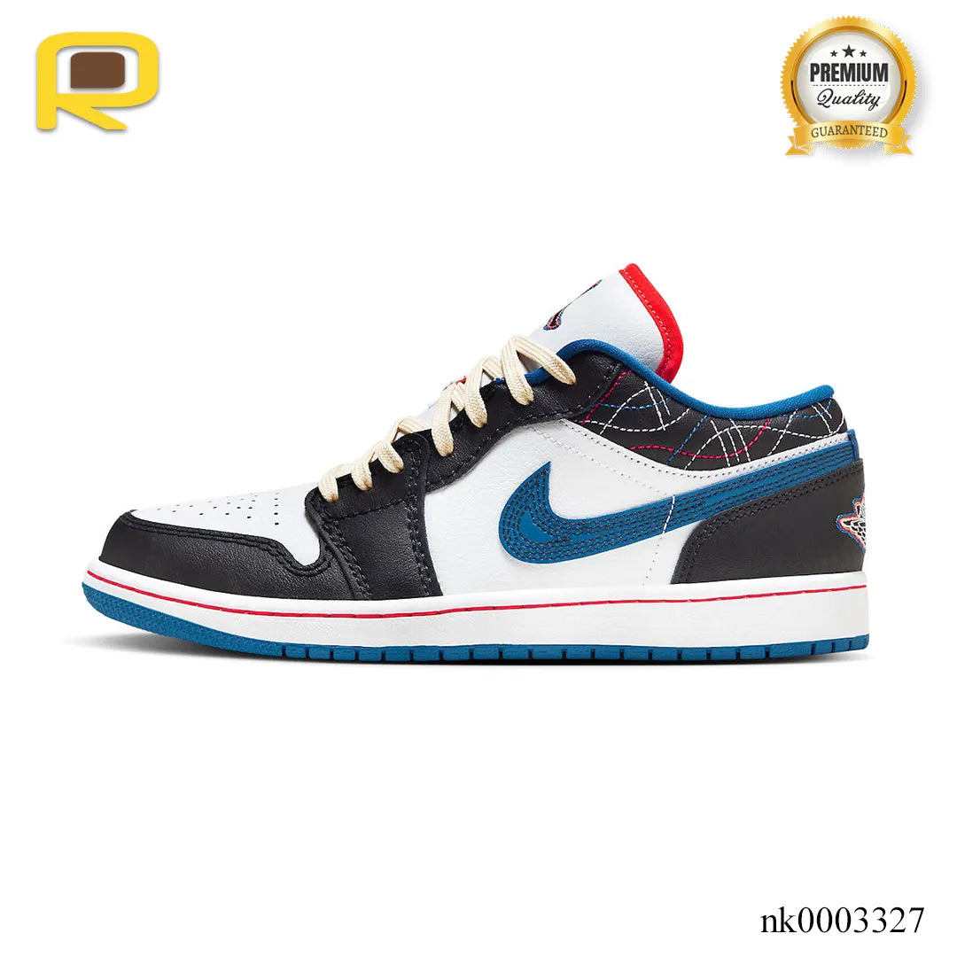 AJ 1 Low SE Black Industrial Blue Shoes Sneakers - nk0003327 image 1