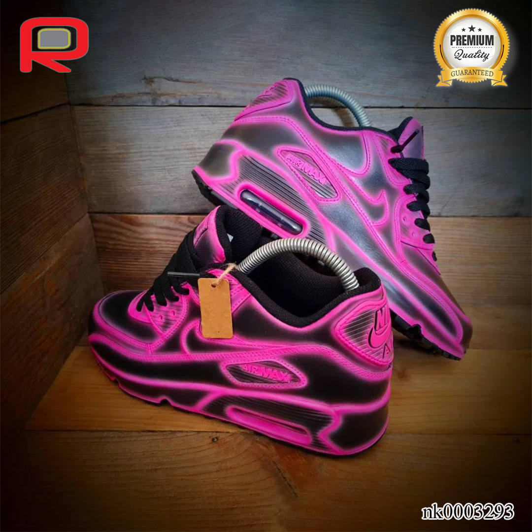 AM 90 Neon Pink Cartoon Custom Shoes Sneakers - nk0003293 image 3