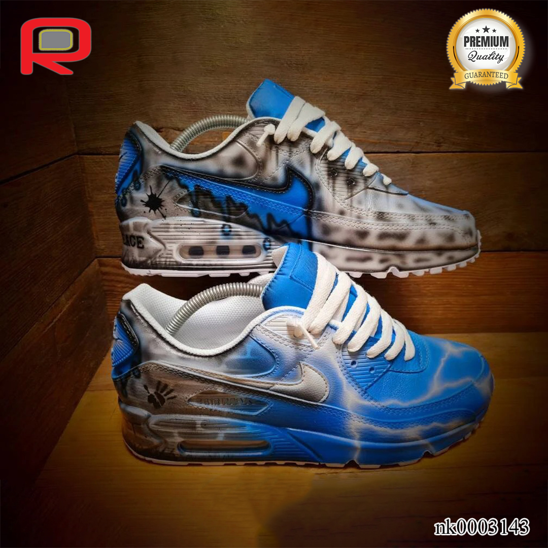 AM 90 Blue Brick Art Custom Shoes Sneakers - nk0003143 image 3