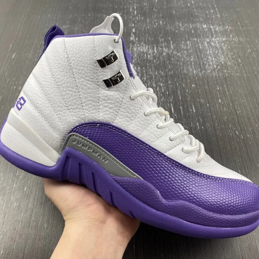 AJ 12 White Field Purple Shoes Sneakers - nk0004581 image 2