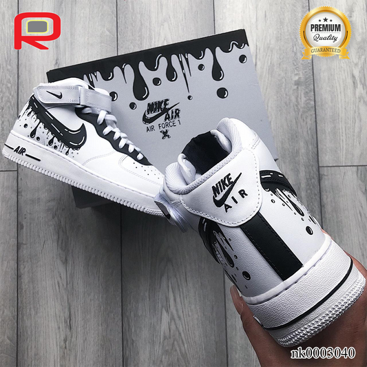 AF 1 Drip Effect Black Custom Shoes Sneakers - nk0003040 image 2