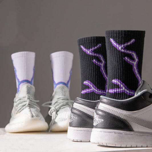Purple Lightning Basketball Socks Men's image 0