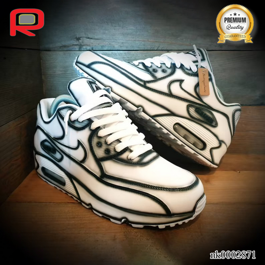 AM 90 White Cartoon Custom Shoes Sneakers - nk0002871 image 0