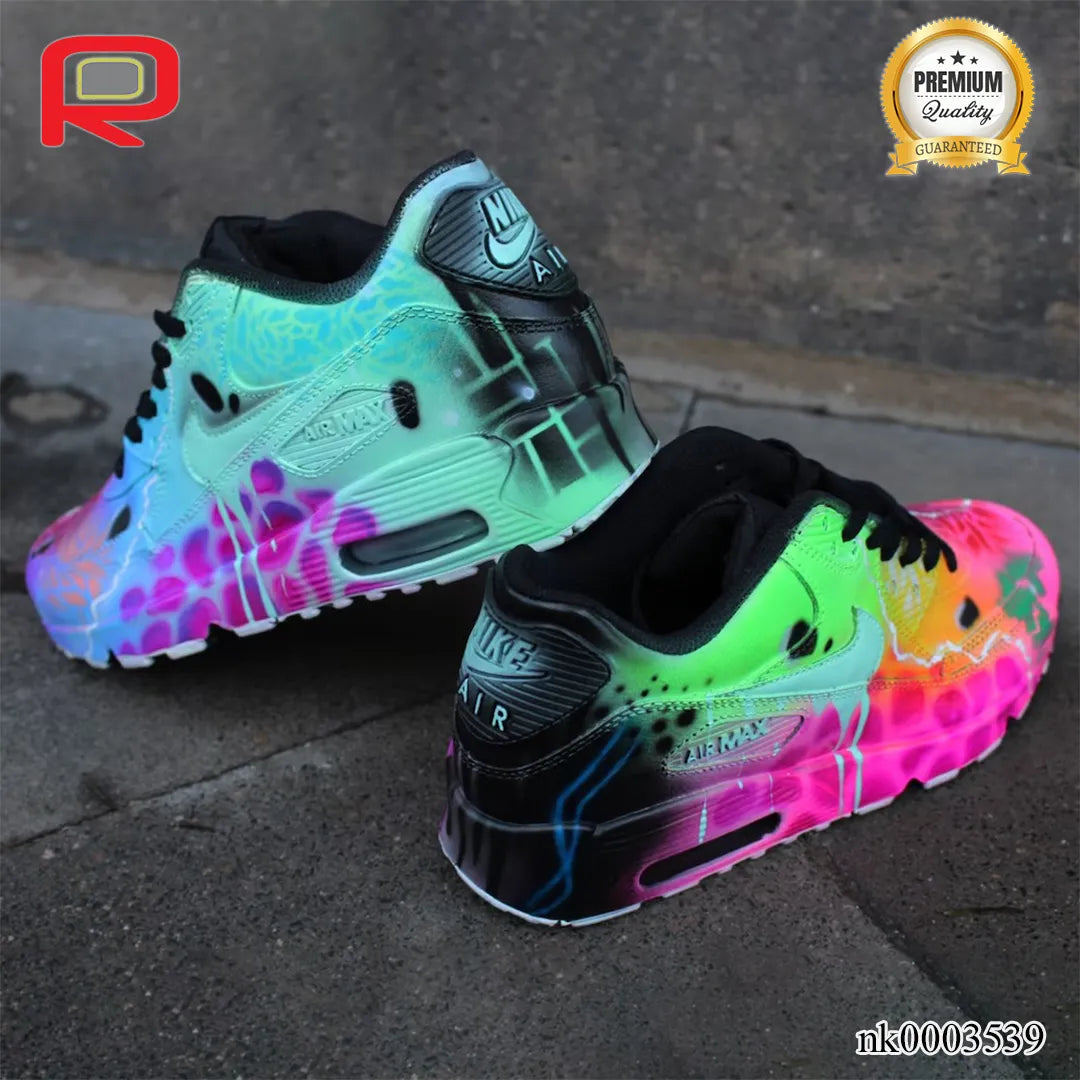 AM 90 Graffiti Airbrush " UNIKAT " Custom Shoes Sneakers - nk0003539 image 3