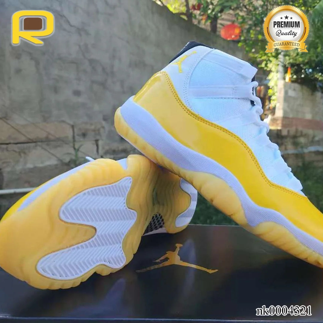 AJ 11 White Yellow Shoes Sneakers - nk0004321 image 4