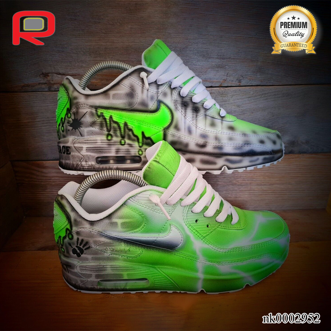 AM 90 Green Brick Art Custom Shoes Sneakers - nk0002952 image 3