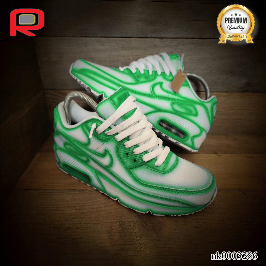 AM 90 Green Cartoon Custom Shoes Sneakers - nk0003286 image 0