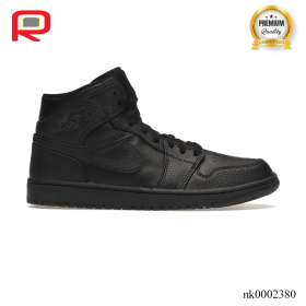 AJ 1 Mid Triple Black Shoes Sneakers - nk0002380