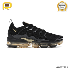Air VaporMax Plus Black Metallic Gold Shoes Sneakers - nk0002195