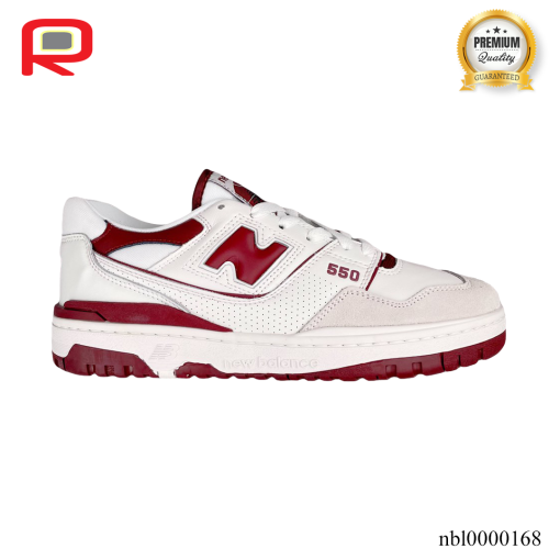 NB 550 Dark Red and White Shoes Sneakers - nbl0000168 - Image 2