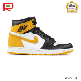 AJ 1 Mid Yellow Toe Black Shoes Sneakers - nk0001889