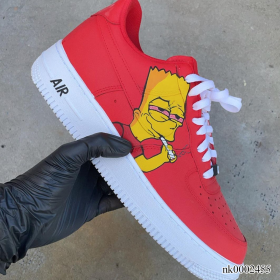 AF 1 Red High Simpson Custom Shoes Sneakers - nk0002455