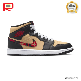 AJ 1 Mid Tartan Swoosh Shoes Sneakers - nk0002471