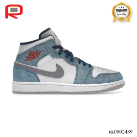 AJ 1 Mid French Blue Fire Red Shoes Sneakers - nk0002489