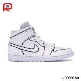 AJ 1 Mid Iridescent Reflective White Shoes Sneakers - nk0000180
