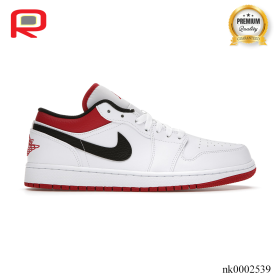 AJ 1 Low White University Red Black Shoes Sneakers - nk0002539