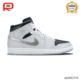 AJ 1 Mid Pure Platinum Metallic Silver Shoes Sneakers - nk0002558