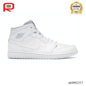 AJ 1 Mid White/Pure Platinum Shoes Sneakers - nk0002557