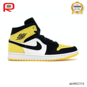 AJ 1 Mid Yellow Toe Black Shoes Sneakers - nk0002554