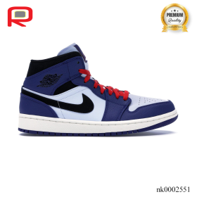 AJ 1 Mid Deep Royal Blue Black Shoes Sneakers - nk0002551