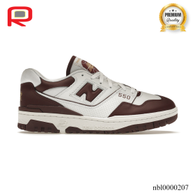 NB 550 White Burgundy Shoes Sneakers - nbl0000207