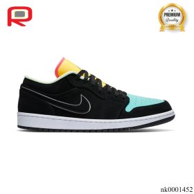 AJ 1 Low Black Aurora Green Laser Orange Shoes Sneakers - nk0001452