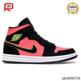 AJ 1 Mid Black Hot Punch (W) Shoes Sneakers - nk0000558
