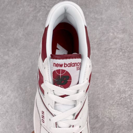 NB 550 Dark Red and White Shoes Sneakers - nbl0000168 - Image 8