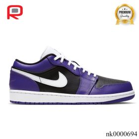 AJ 1 Low Court Purple Black Shoes Sneakers - nk0000694