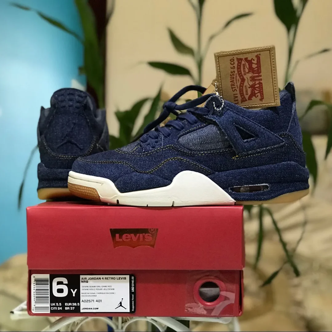 Levi’s x AJ 4 Denim Shoes Sneakers – nk0000024 - Image 9