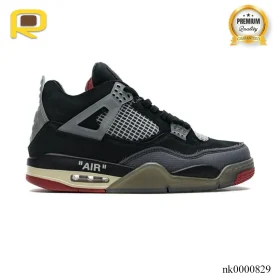OW x AJ 4 Bred Shoes Sneakers – nk0000829
