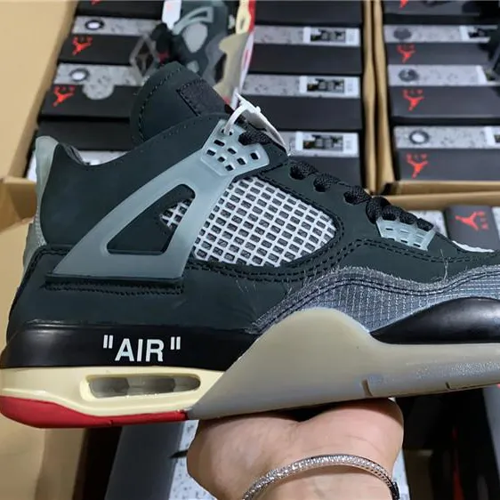 OW x AJ 4 Bred Shoes Sneakers – nk0000829 - Image 12