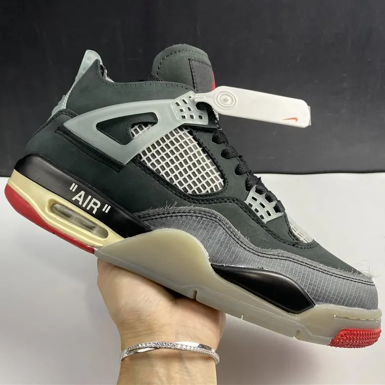 OW x AJ 4 Bred Shoes Sneakers – nk0000829 - Image 7