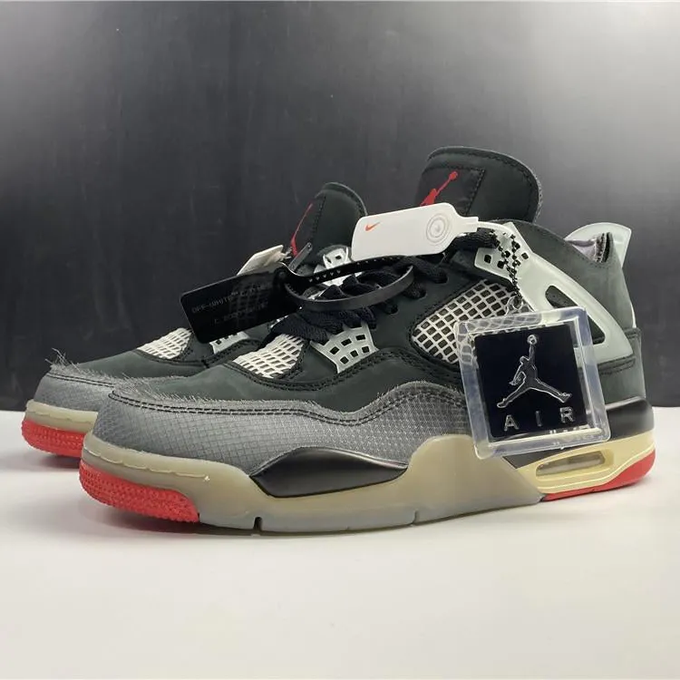 OW x AJ 4 Bred Shoes Sneakers – nk0000829 - Image 9